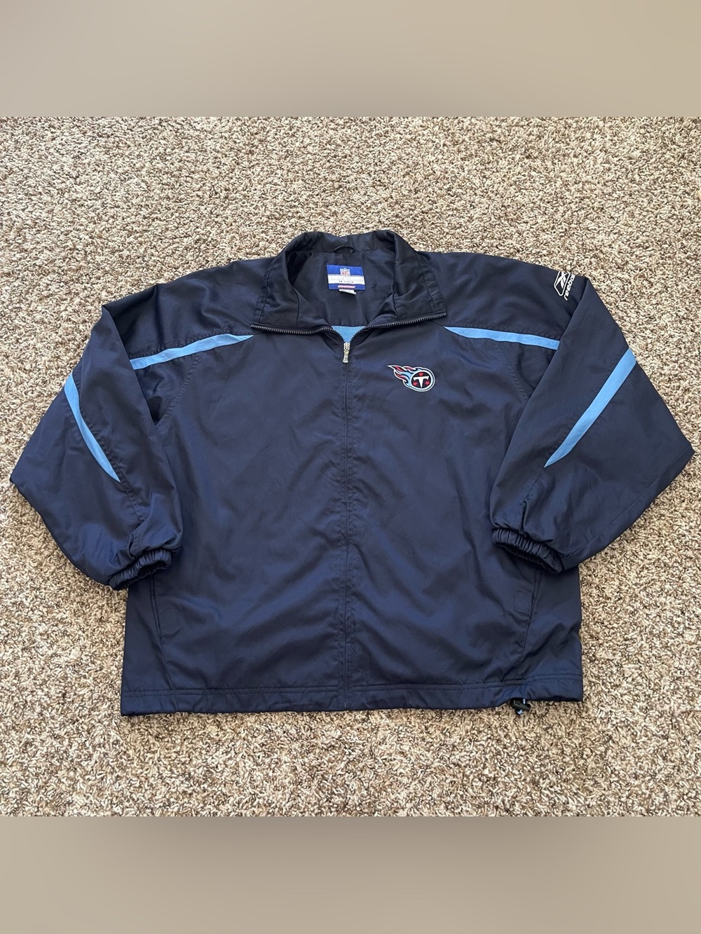 Reebok Vintage NFL Tennessee Titans On-Field Windbreaker Jacket Men's Size L Y2K
